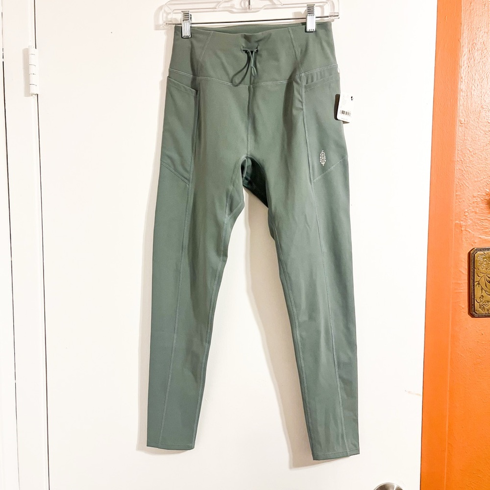 Free People Movement lite green/grey medium impact leggings